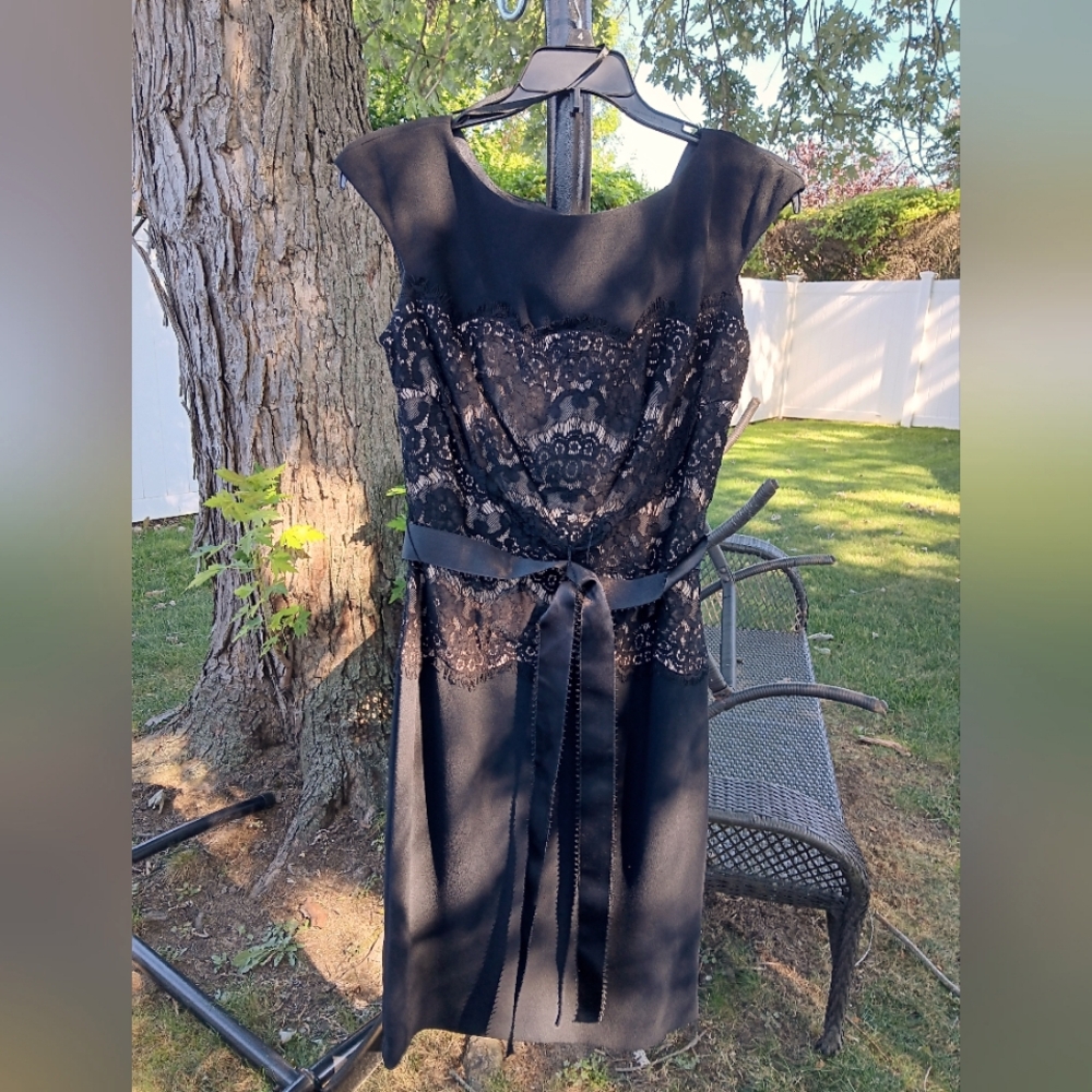 Xscape Black Lace Midi Dress